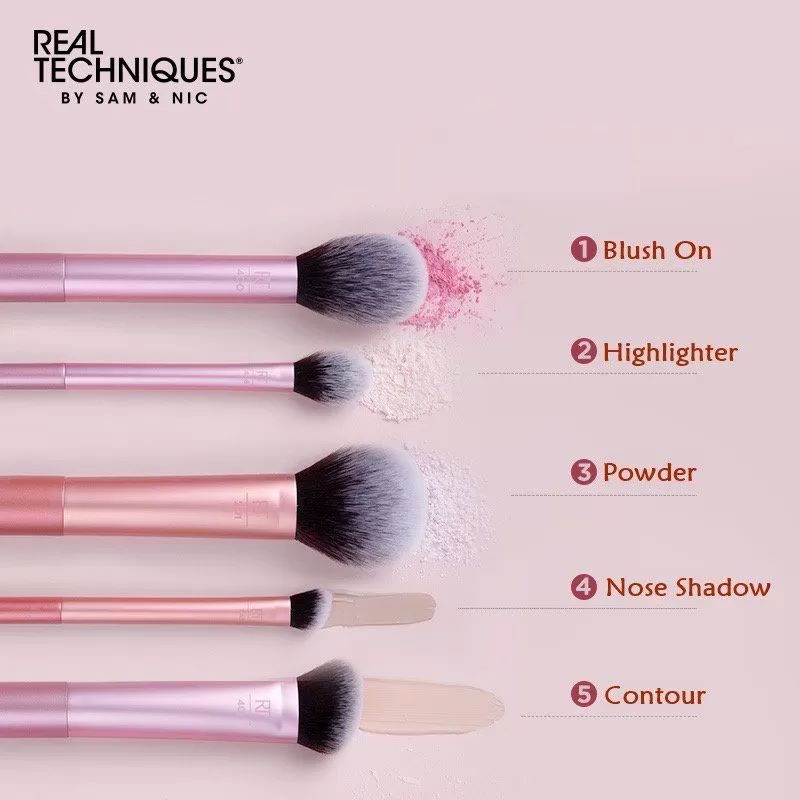 Real Techniques Face Essentials Brush Set 5 pcs , แปรงแต่งหน้า , Real Techniques .Face Essentials Brush Set ราคา , Face Essentials Brush Set รีวิว